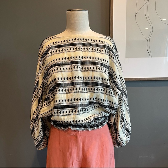 The Odells Sweaters - The Odells Anthropologie Black and White Patterned Women's Top